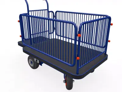 Market Trolley Transport Platform 3D model