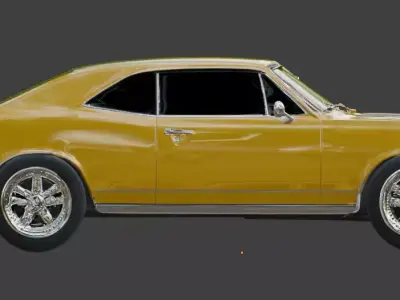 Classic American 1970s Muscle Coupe 3D Model Low-poly 3D model