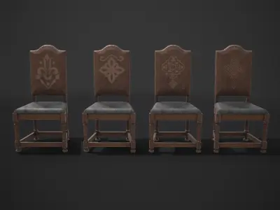 Elegant High Chair Low-poly 3D model