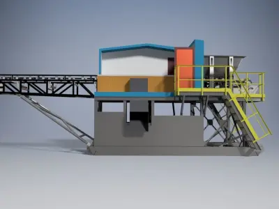 Mobile ore sorting plant 3D model