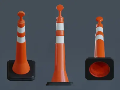 Cone Balizador T Low-poly 3D model
