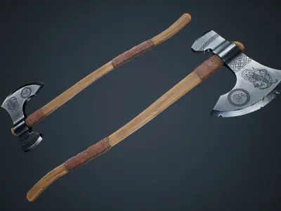 Viking Weapons - Large Axe II Low-poly 3D model