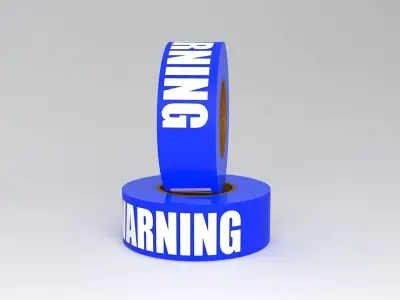 WARNING Tape Blue 3D model
