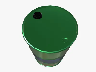 Oil Barrel Low-poly 3D model 11