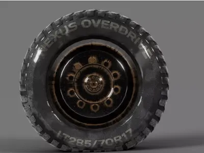 OffRoadTire3DModelWetSurfaceDeformationLatticeLT28570R17 3D model