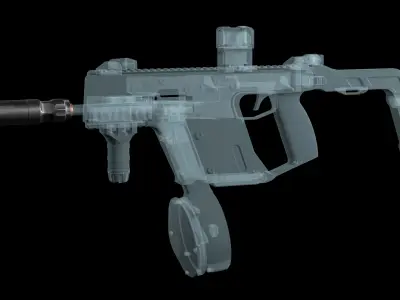 Silencer BANISH 45 ACP 9x19 mm Low-poly 3D model