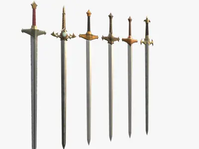 Sword Collection Low Poly Low-poly 3D model