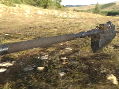 Heavy axe weapon Low-poly 3D model