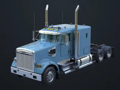 Heavy Truck Chassis 07 Cyan and Grey All PBR Textures 3D model