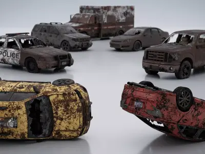 Apocalypse Vehicles Pack  Game Ready  High Detail 3D Models 3D model