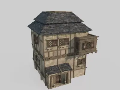 Medieval houses and dwellings 3D model