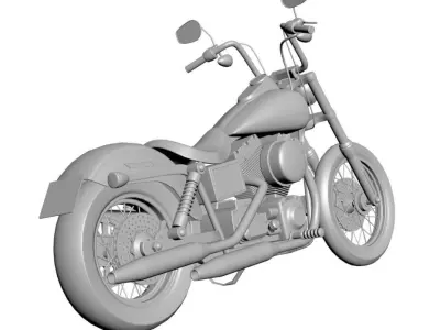 Heavy motorcycle 3D model