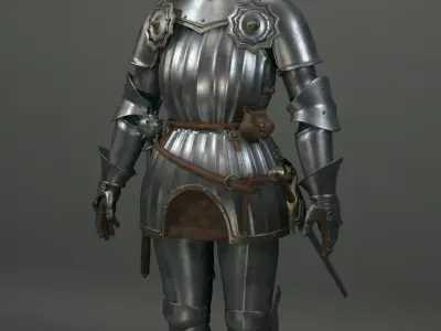 Knight Knight with halberd 3D model