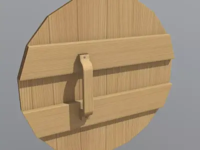 Wooden Shield Low-poly 3D model 25