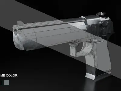 Desert Eagle Low-poly 3D model 7