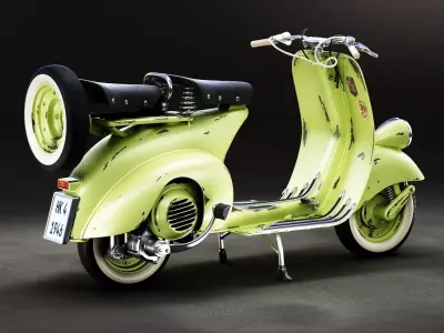 1946 Vespa Faro Basso Rust 3D model