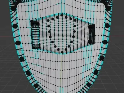 Cross Shield High-poly 3D model