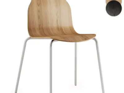 Sancal Boby Wood Chair Metal Legs 3D model