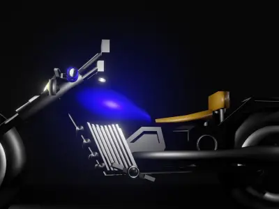 Blue Chopper Low-poly 3D model