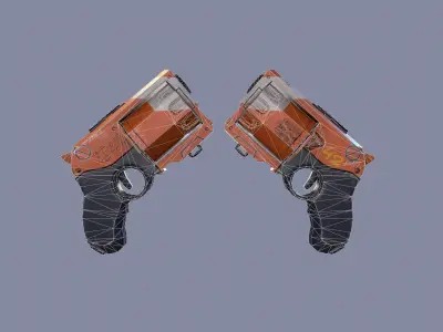 Revolver sci-fi game ready pbr Low-poly 3D model