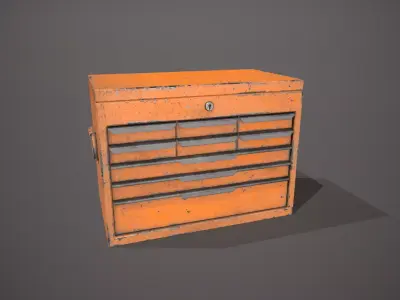 Orange Tool Chest Low-poly 3D model