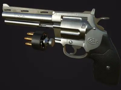 Colt Python 357 Revolver Low-poly 3D model
