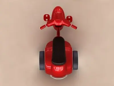 Kid Red Bicycle  3D model