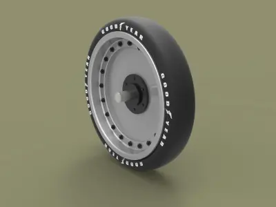 Wheel from record jet car 3D model