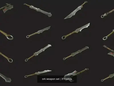 ork weapon set 3D Model Pack