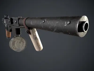 post-apocalyptic weapons Low-poly 3D model