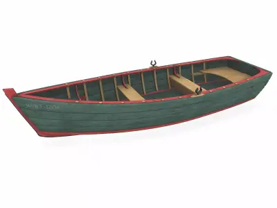 Old Wooden Boat 02 Low-poly PBR Low-poly 3D model