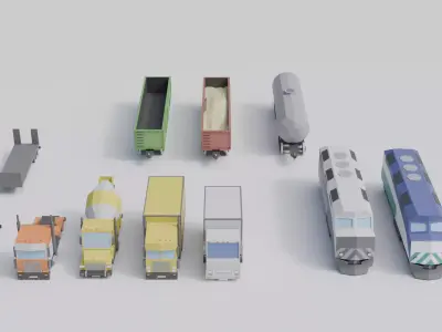 Low Poly City Cars Pack  12 Stylized Game Vehicles 3D model