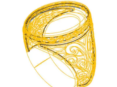 0117 - Firoza Stone Antique Ring 3D print model