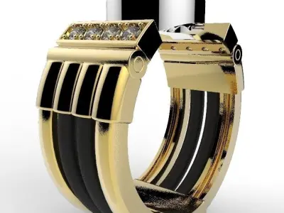 Ring with gems 3D print model get
