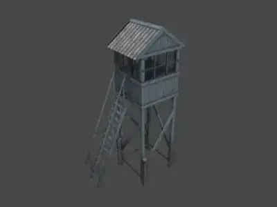 Watch Tower - Prison Low-poly 3D model