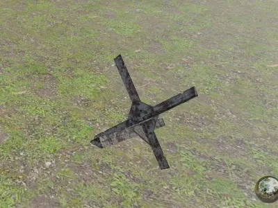 Army Hedgehog Roadblock Obstacle Low-poly 3D model
