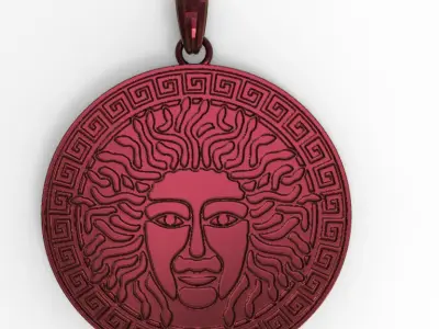 Medusa gorgon head Pendent 3D print model