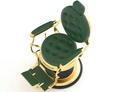Alesso Professional Barber Chair green 3D model
