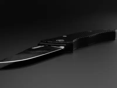 Drop point pocket Knife 3D model