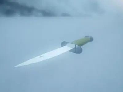 Low-Poly Knife in snow Free low-poly 3D model