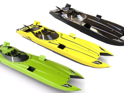 Superveloce speedboats 3D Model Pack