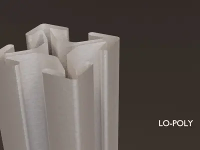 8020 25mm 4-slot extrusion 3D model