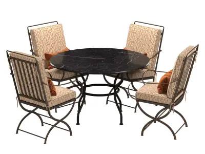 Outdoor dining set herve baume 3D model