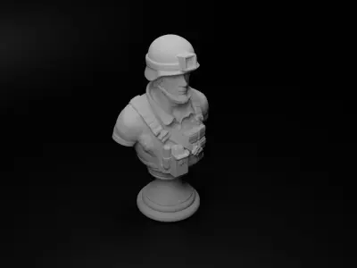 Modern Combat Soldier Bust Chess 3D print model buy