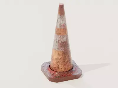Bloody Traffic Cone Pack Low-poly 3D model
