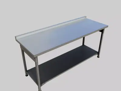 Steel Table Free low-poly 3D model