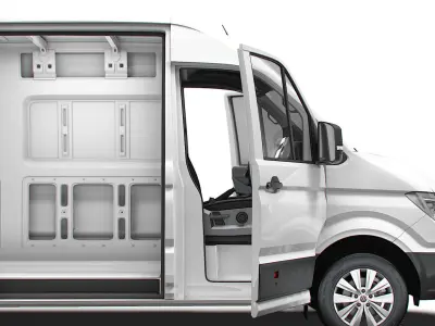 VW Crafter Van MWB HR HQInterior 2025 3D model