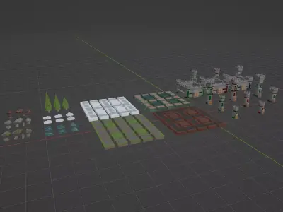 tower defance game ready low poly tower pack  Low-poly 3D model