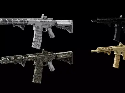 assault rifle ar-15 3D model purchase