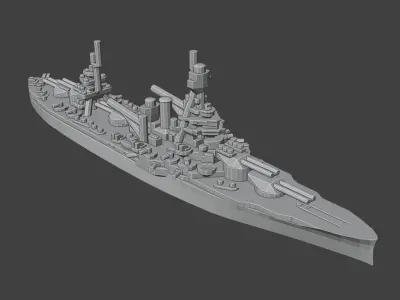 US New York Class Battleship 3D print model